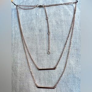 20 inches dainty double geometric gold chain pendant